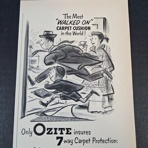 1953 Ozite Carpet Cushion Vintage Print‎ Ad Chicago IL Hotel Pierre NYC Padding